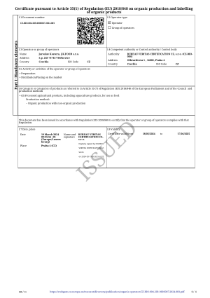 Certifikát BIO